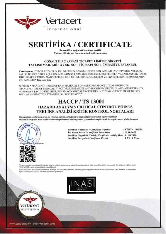 CONALT - HACCP Sertifikası