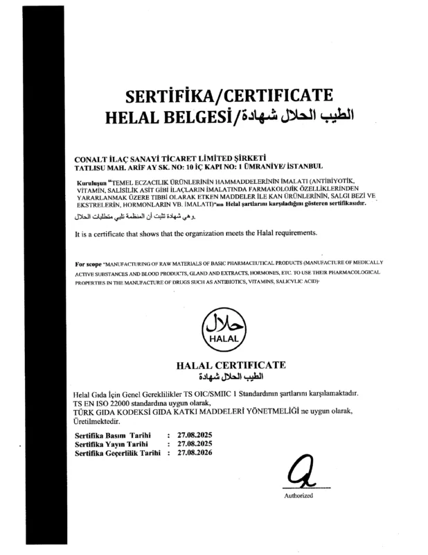 CONALT - HELAL - 2026 Sertifikası