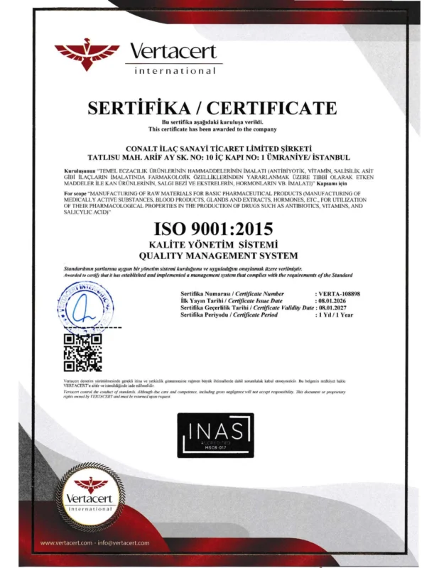 CONALT - ISO 9001 - 2026 Sertifikası