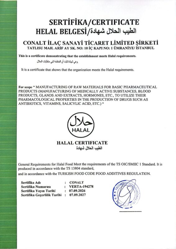 CONALT - HELAL - 2026 Sertifikası